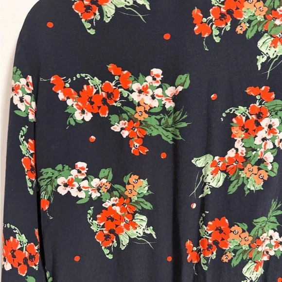 Zara Basic Navy Floral Bomber Jacket- medium - Picture 10 of 16